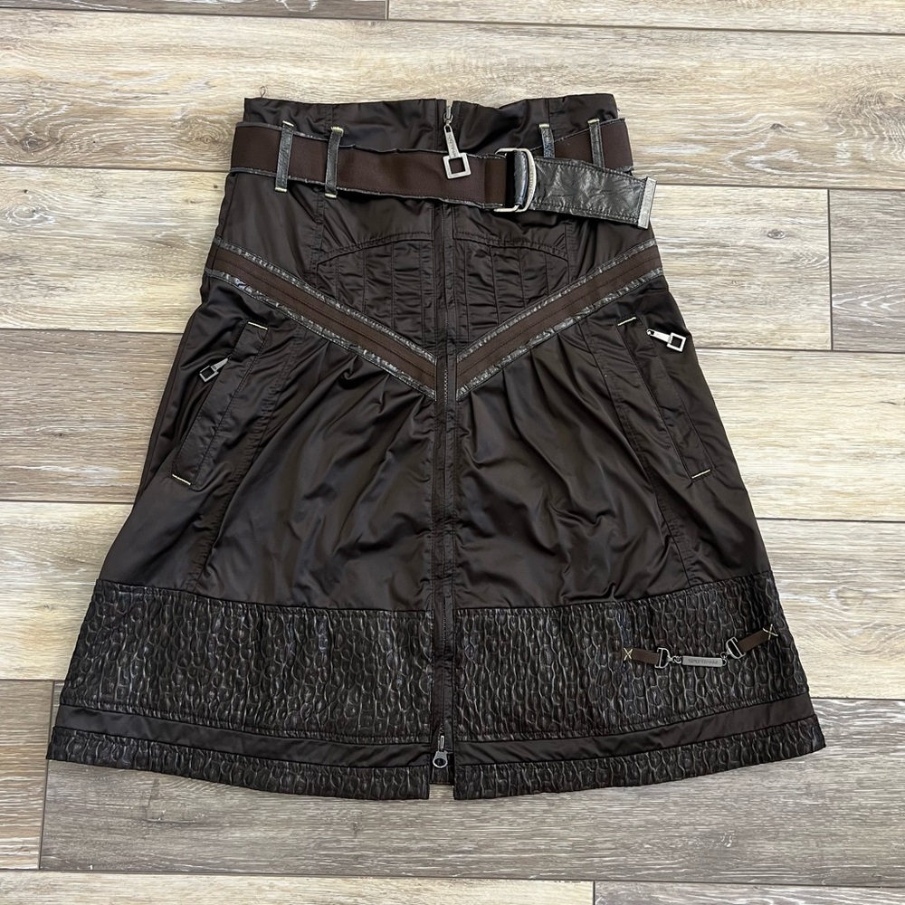Sportalm Austria Y2K apres ski utility tech skirt dark brown EU 36 fits XS
